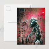 Alien Invasion Postkarte (Vorne/Hinten)