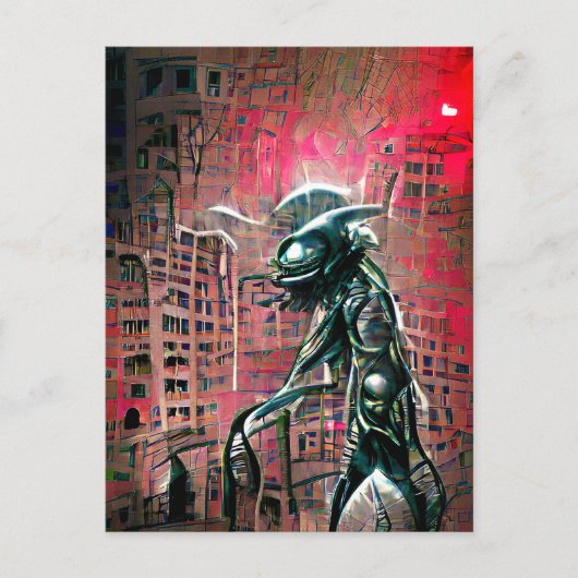 Alien Invasion Postkarte (Vorderseite)