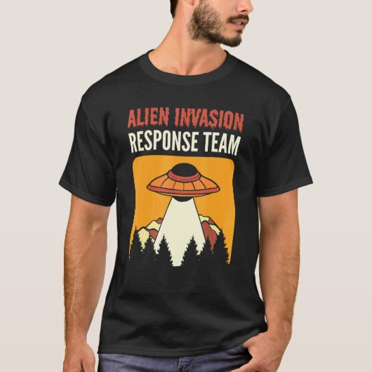 Alien Invasion Response Team Aliens UFO T-Shirt (Vorderseite)