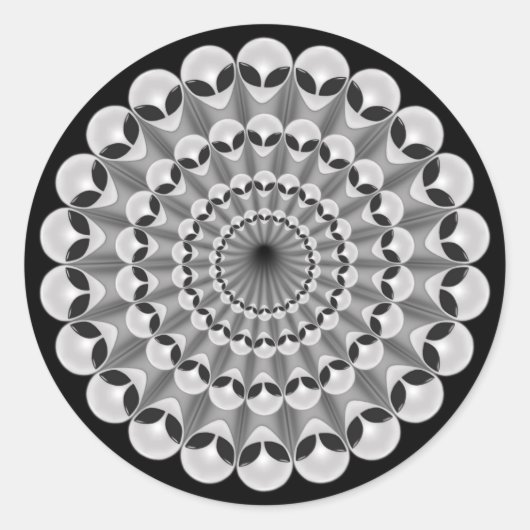 Alien Invasion Runder Aufkleber (Vorderseite)