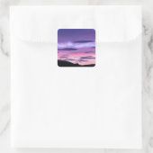 Alien Invasion Sunset Quadratischer Aufkleber (Tasche)