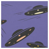 Alien Invasion UFO gedruckt Stoff (Nahaufnahme)