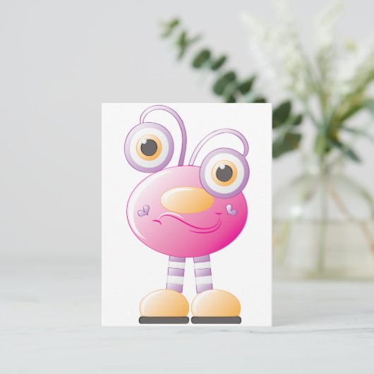 Alien Invasion von Mädchen 1 Postkarte (Stehend Vorderseite)