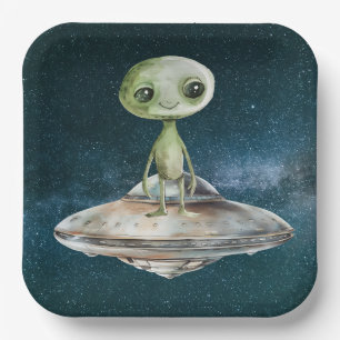 Alien Invasion Weltraum Geburtstag Pappteller
