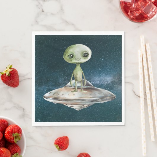 Alien Invasion Weltraum Geburtstag Serviette (Beispiel)