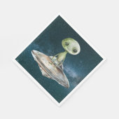 Alien Invasion Weltraum Geburtstag Serviette (Ecke)