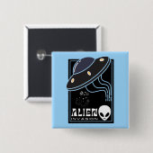 Alien Invasion Weltraumgalaxie UFO Button (Vorne & Hinten)