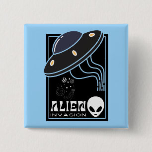 Alien Invasion Weltraumgalaxie UFO Button