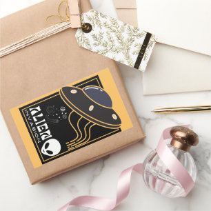 Alien Invasion Weltraumgalaxie UFO Rechteckiger Aufkleber