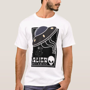 Alien Invasion Weltraumgalaxie UFO T-Shirt