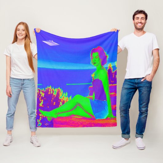 Alien-Invasions-Pop-Art-Flanelldecke Fleecedecke (Beispiel)