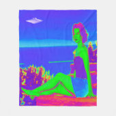 Alien-Invasions-Pop-Art-Flanelldecke Fleecedecke (Vorderseite)