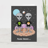 Alien Irony Birthday Card Karte (Vorderseite)
