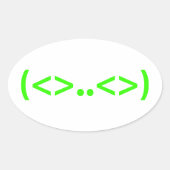 ALIEN Japanisch Emoticon Ovaler Aufkleber (Vorderseite)