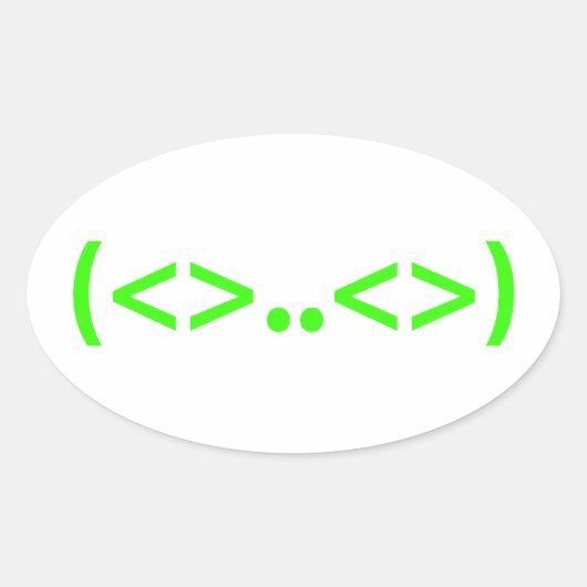 ALIEN Japanisch Emoticon Ovaler Aufkleber (Vorderseite)