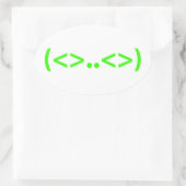 ALIEN Japanisch Emoticon Ovaler Aufkleber (Tasche)