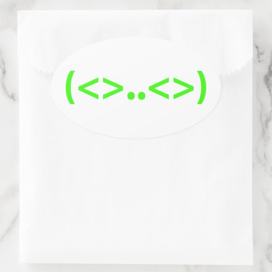 ALIEN Japanisch Emoticon Ovaler Aufkleber (Tasche)