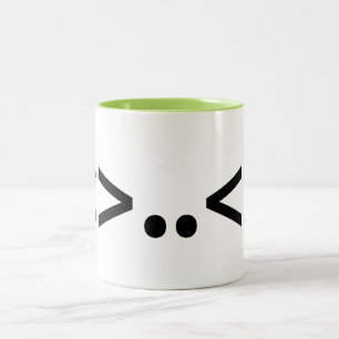 ALIEN Japanisches Emoticon Zweifarbige Tasse