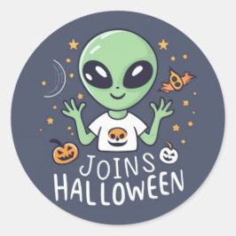 Alien Joins Halloween Sticker