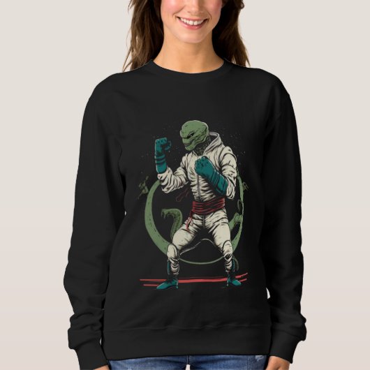 Alien Karate Martial Artist UFO Extraterrestrial Sweatshirt (Vorderseite)