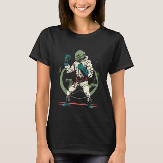 Alien Karate Martial Artist UFO Extraterrestrial T-Shirt (Vorderseite)