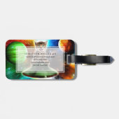 Alien-Katze in der Untertasse Gepäckanhänger (Rückseite horizontal)