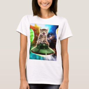 Alien-Katze in der Untertasse T-Shirt