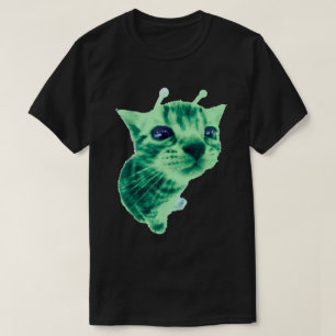 Alien-Katze-Meme Lustiges Albernes Weltraum-Kitty- T-Shirt