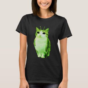 Alien Katzen-Eule Lustiger Weltraum Kosmische Katz T-Shirt