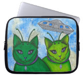 Alien-Katzen Laptopschutzhülle (Vorderseite)