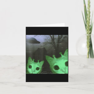 Alien Katzen Ufo Lustige Gruselige Katze Meme Für  Karte