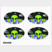 Alien Kilroy Oval Sticker (Blatt)