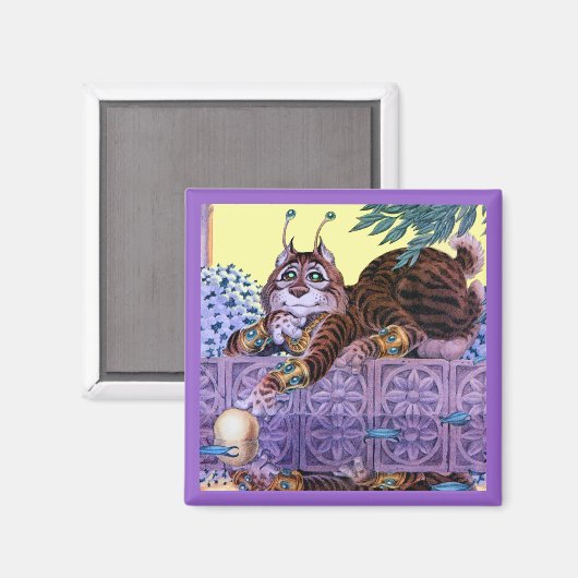 Alien Kitty Square Magnet (Vorderseite/Rückseite)