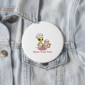 Alien-Koch-Katze-Donut-Kawaii-Design Button (Beispiel)