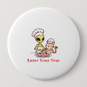 Alien-Koch-Katze-Donut-Kawaii-Design Button (Vorderseite)