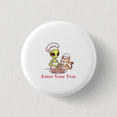Alien-Koch-Katze-Donut-Kawaii-Design Button (Vorderseite)