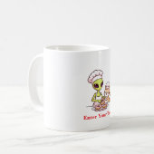 Alien-Koch-Katze-Donut-Kawaii-Design Kaffeetasse (Vorderseite Links)