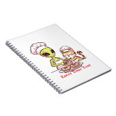Alien-Koch-Katze-Donut-Kawaii-Design Notizblock (Rechte Seite)