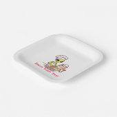 Alien-Koch-Katze-Donut-Kawaii-Design Pappteller (Gewinkelt)