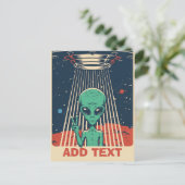 Alien komisch, Text Postkarte bearbeiten (Stehend Vorderseite)