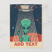 Alien komisch, Text Postkarte bearbeiten (Vorderseite)