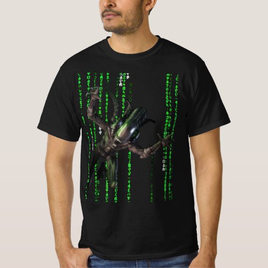 ALIEN KOMMT FÜR DICH MATRIX T-Shirt (Vorderseite)