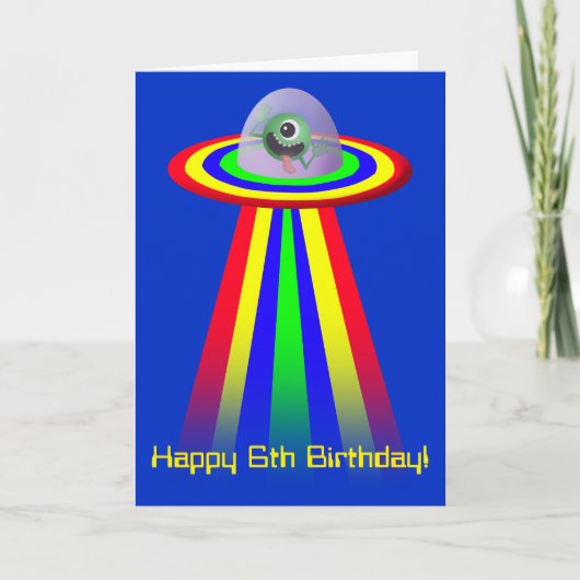 Alien kommt zum Geburtstag Karte (Vorderseite)