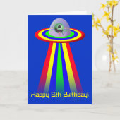 Alien kommt zum Geburtstag Karte (Gelbe Blume)