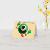 Alien kommt zum Geburtstag Karte (Gelbe Blume)