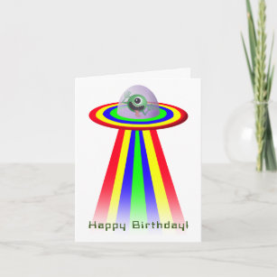 Alien kommt zum Geburtstag Karte