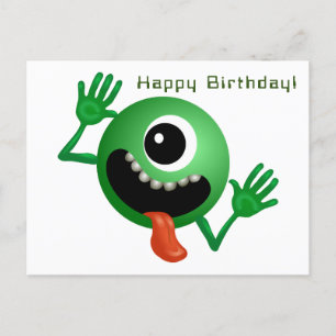 Alien kommt zum Geburtstag Postkarte