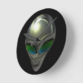Alien Kopf 02 Wandsperre Runde Wanduhr (Winkel)
