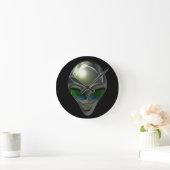 Alien Kopf 02 Wandsperre Runde Wanduhr (Zuhause)