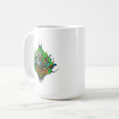 Alien Kopf grünes Stammesdesign Kaffeetasse (Vorderseite Links)